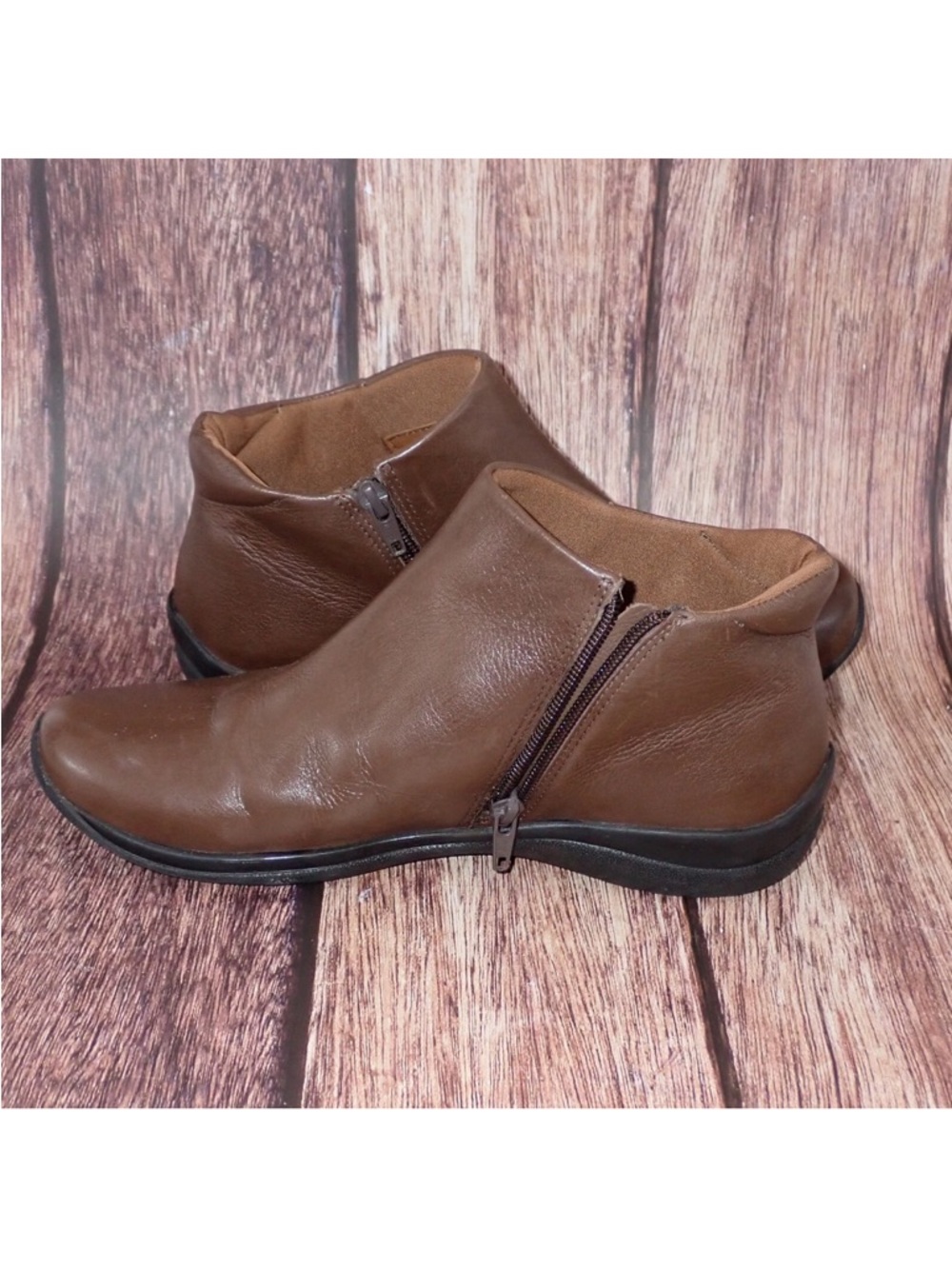 David Tate Womens Sportivo Zipper Leather Ankle Booties Size 7 M Waterproof - Picture 4 of 9
